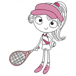 Stickdatei - Tennis Mädchen